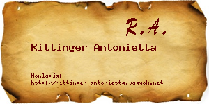 Rittinger Antonietta névjegykártya